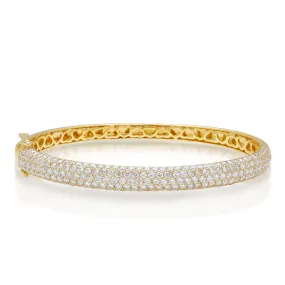 14KT Yellow Gold Diamond Dome Bangle