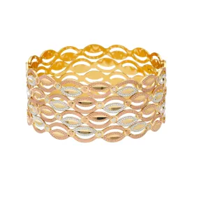 22K Multi-Tone Gold Bangle Set of 4 (68.1gm)