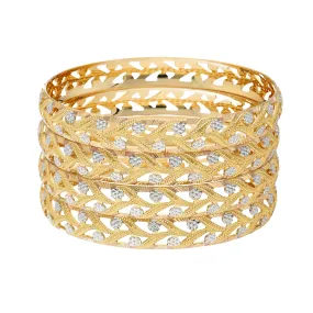 22K Yellow & White Gold Bangle Set of 4 (79.6gm)