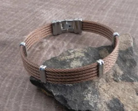 3 Row Steel Rust Bangle