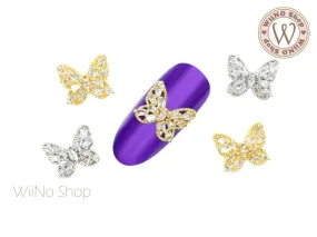 Bejeweled Butterfly Crystal Nail Jewelry Charm - 2 pcs