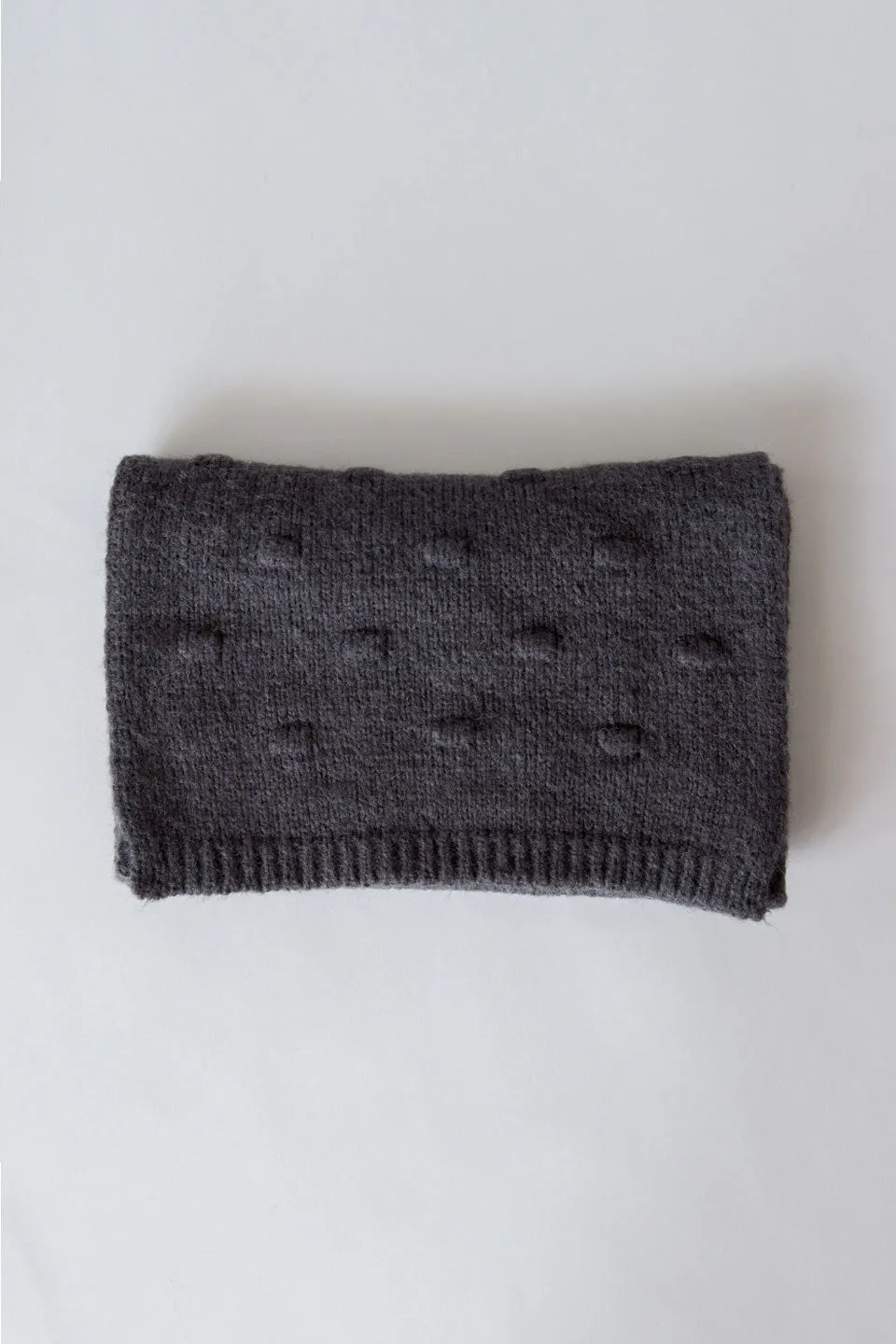 Bobble Knit Charcoal Scarf