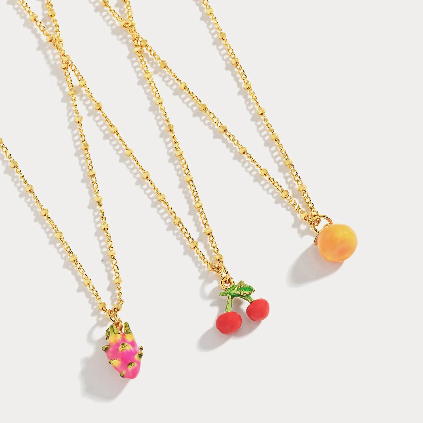 Cherry Enamel Necklace