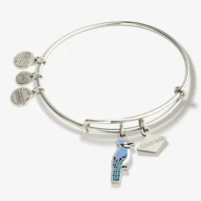 Courageous Blue Jay Duo Charm Bangle Bracelet