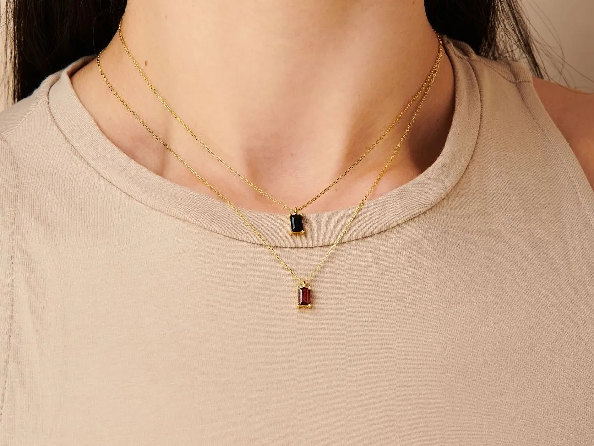 Garnet Necklace Charm