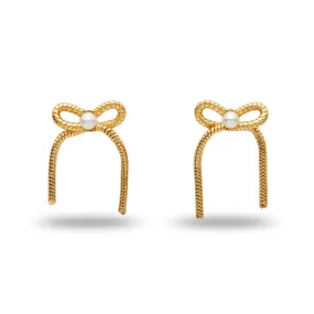 GOLD BOW STUD EARRINGS