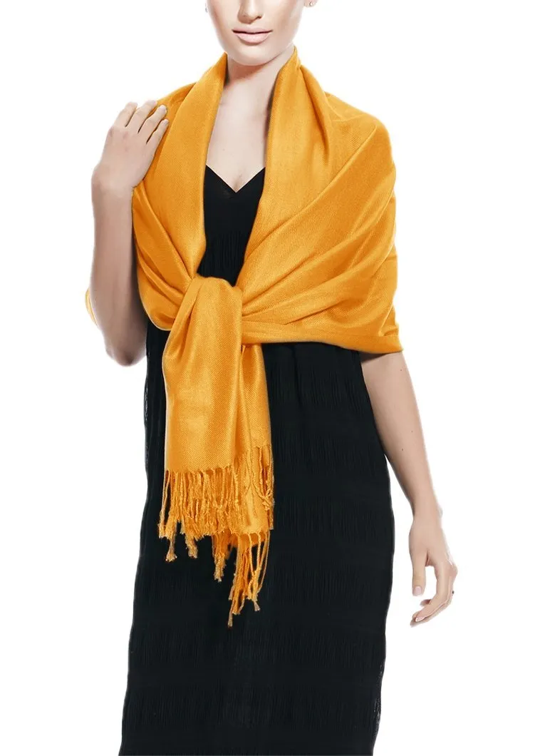 Gold Gold Pashmina Shawl Wrap Scarf