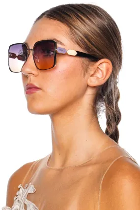 Gradient Square Metal Sunglasses