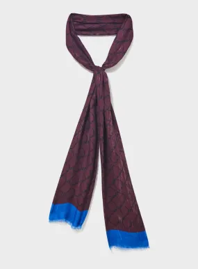 Italian Tencel Biodegradable Burgundy Border Scarf