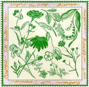 MANIPURI - Flora Scarf in Green