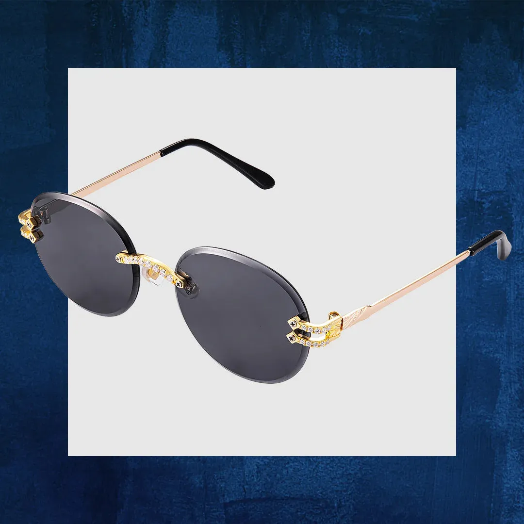 Moissanite Oval Rimless Sunglasses