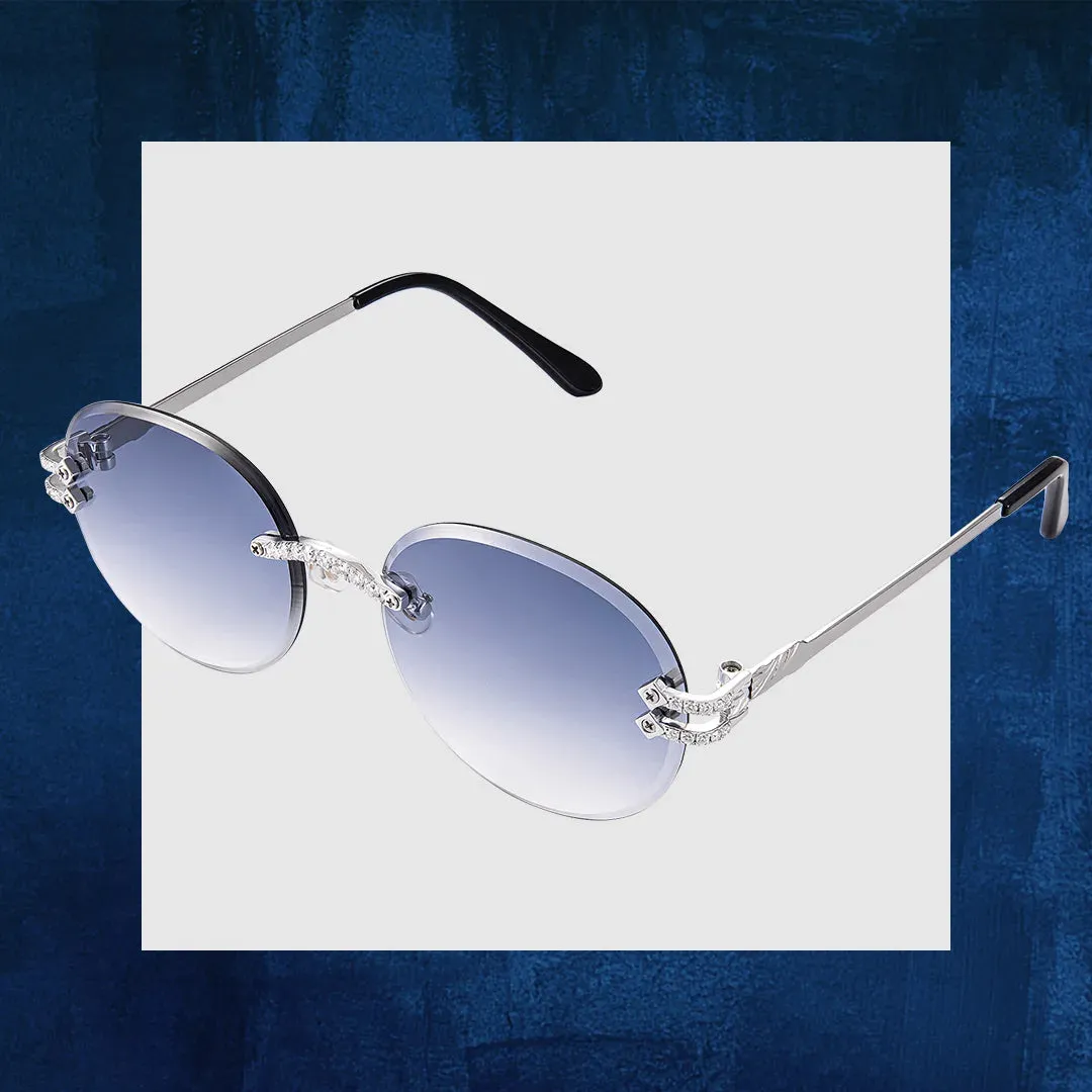 Moissanite Oval Rimless Sunglasses