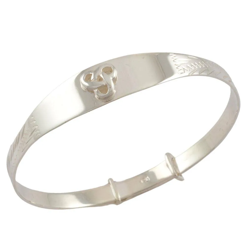 Personalised Sterling Silver Celtic Expanding Baby Bangle