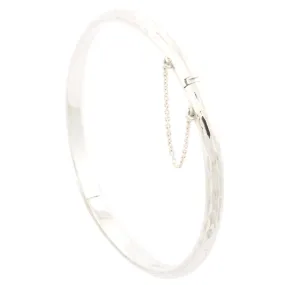 Personalised Sterling Silver Diamond Cut Bangle