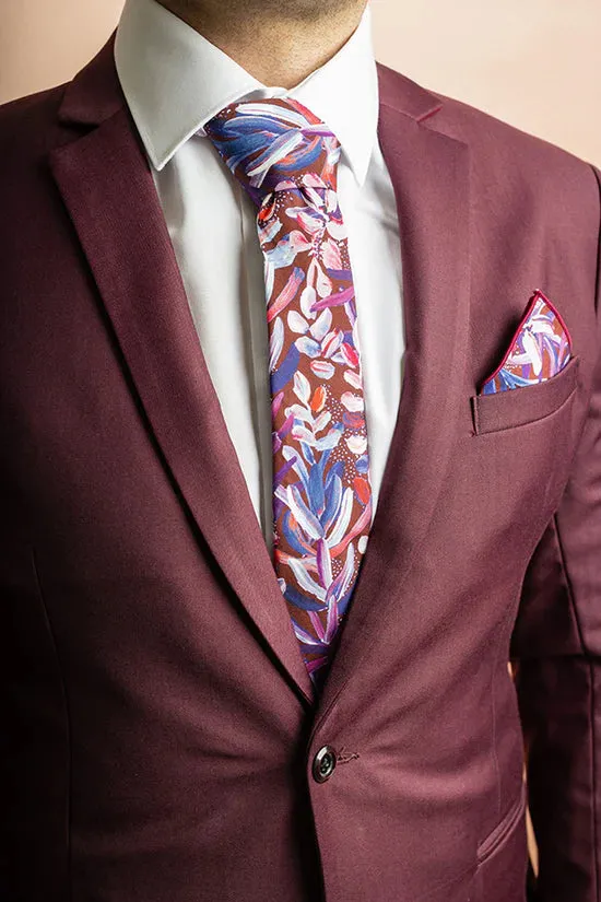 Protea Burgundy Tie