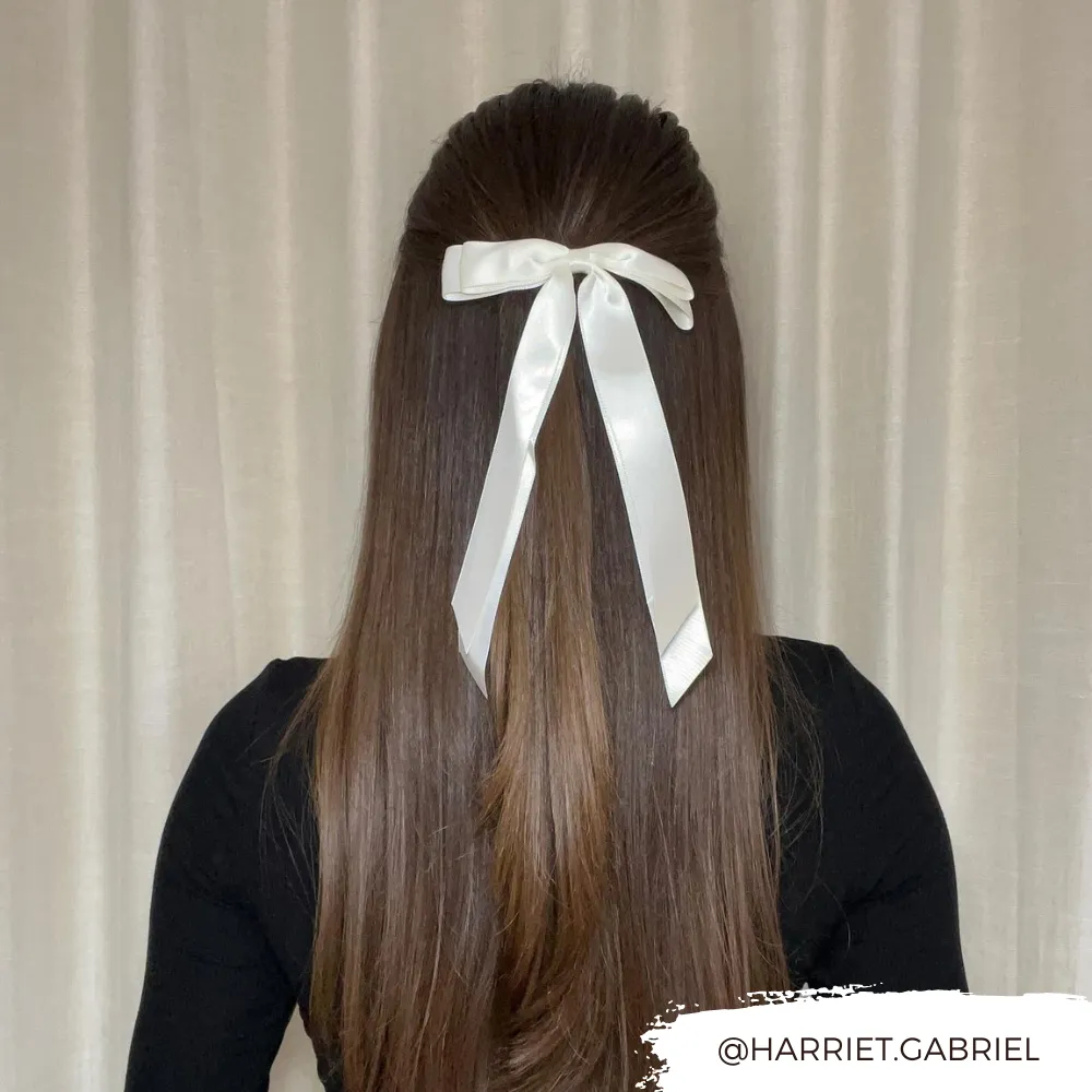 Ribbon Bow Clip - Almond Cream