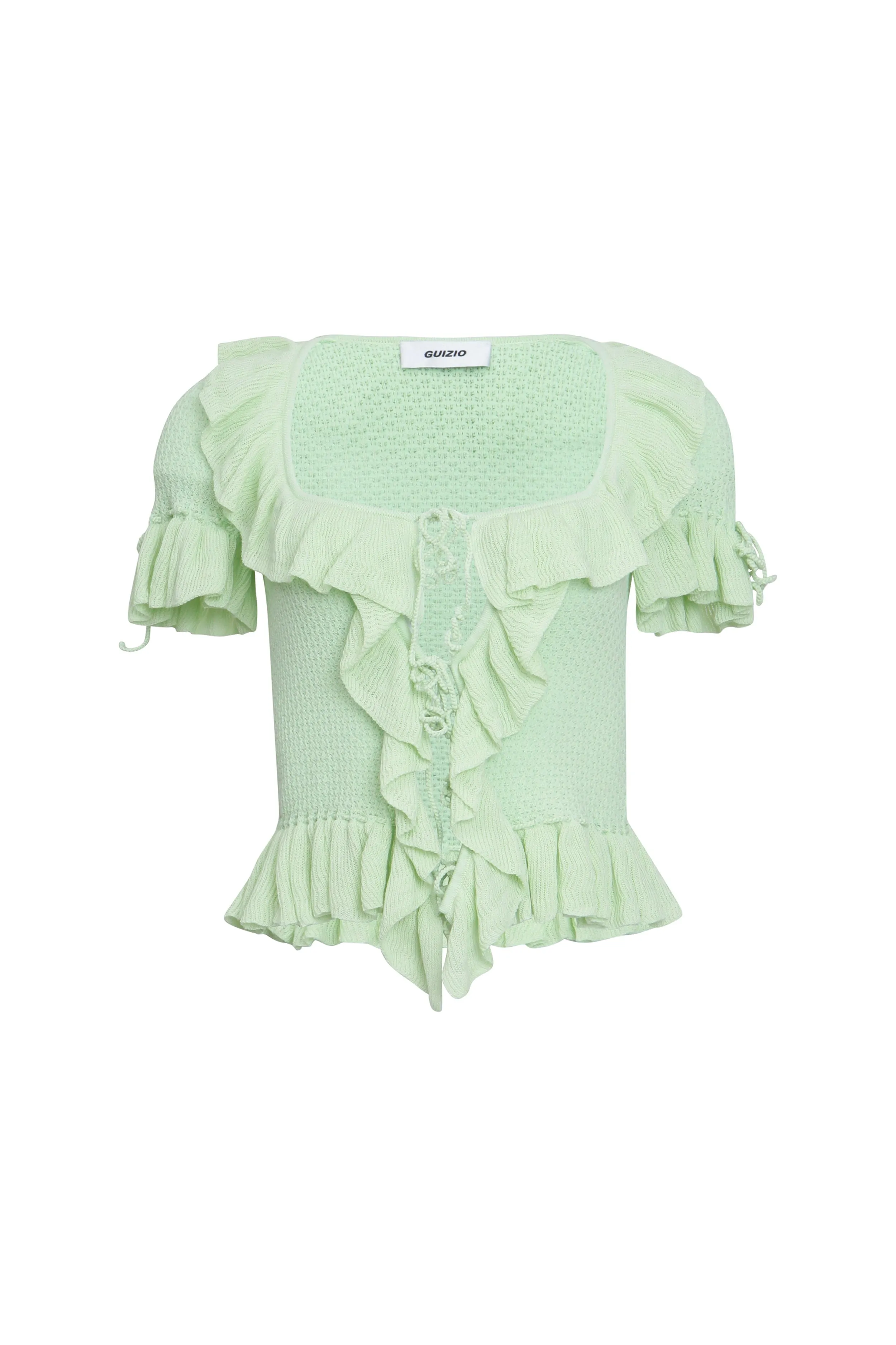 Ruffle Knit Tie Top