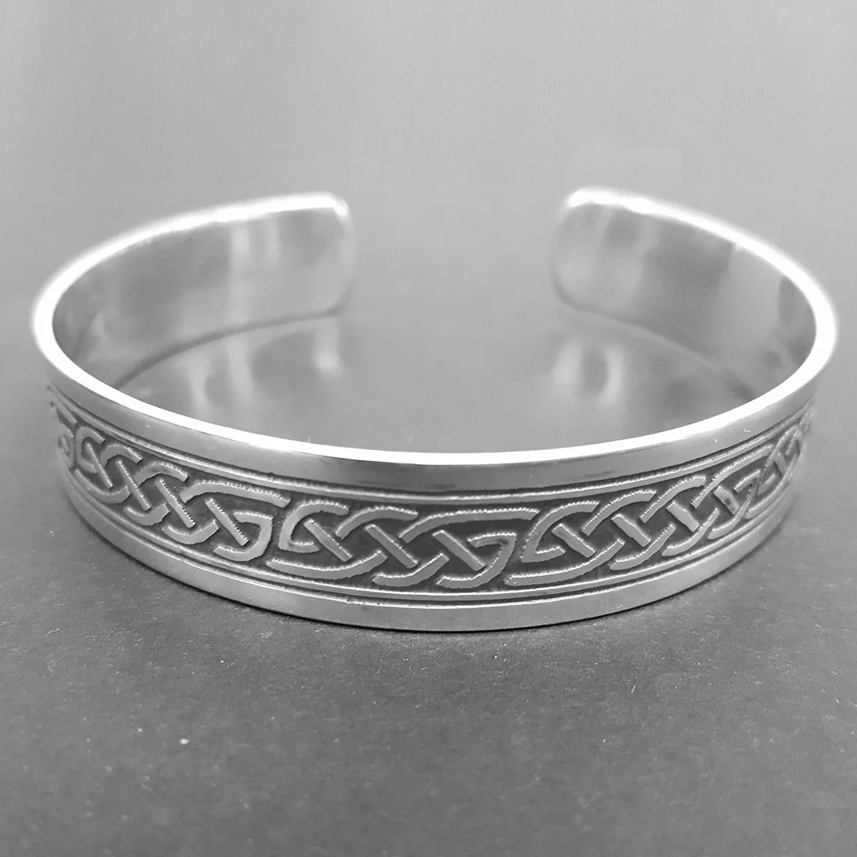 Silver Celtic Bangle, Handmade Solid Silver Celtic Cuff Bracelet