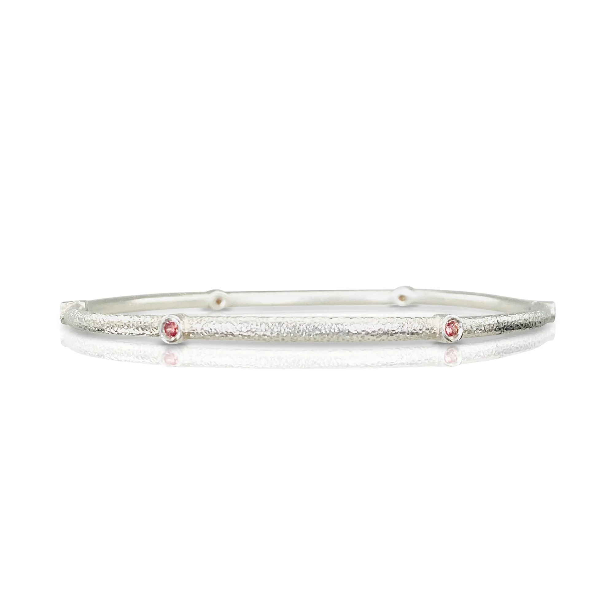 Sputnik Bangle in Sterling Silver with Padparadscha Sapphires