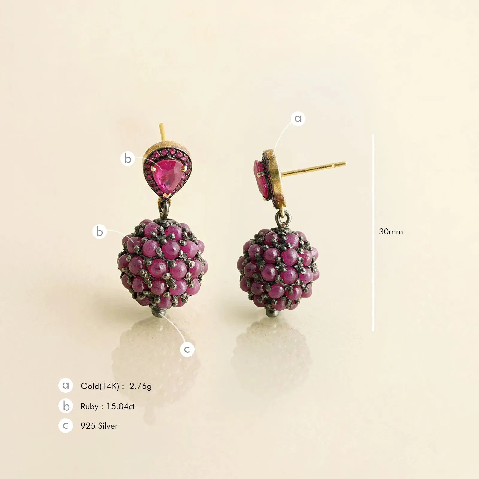 Willow Ruby Earrings